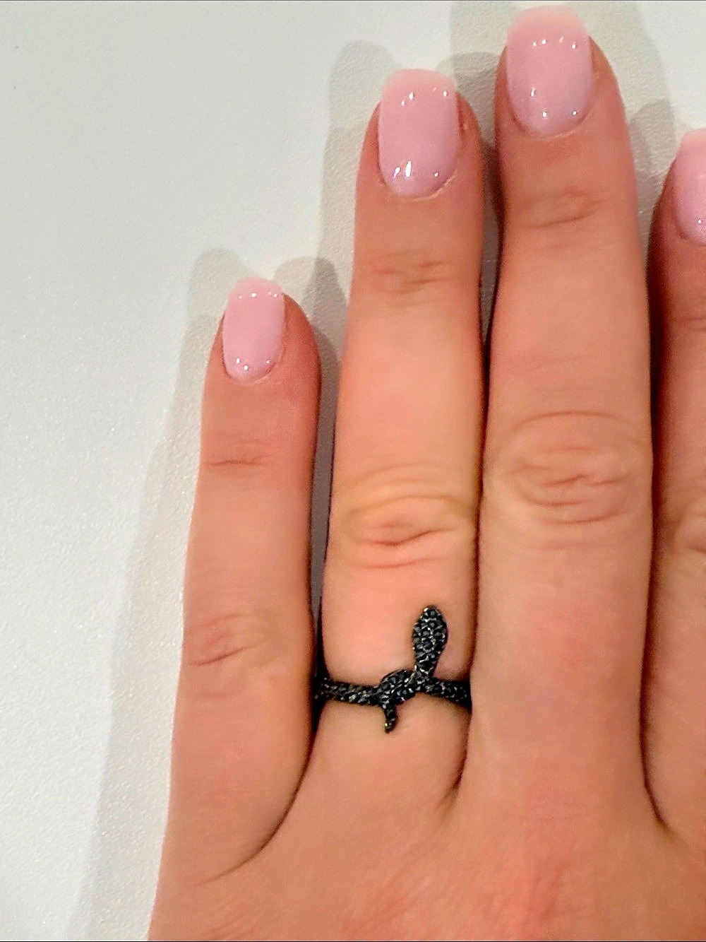 Black Swarovski Snake Ring Like New